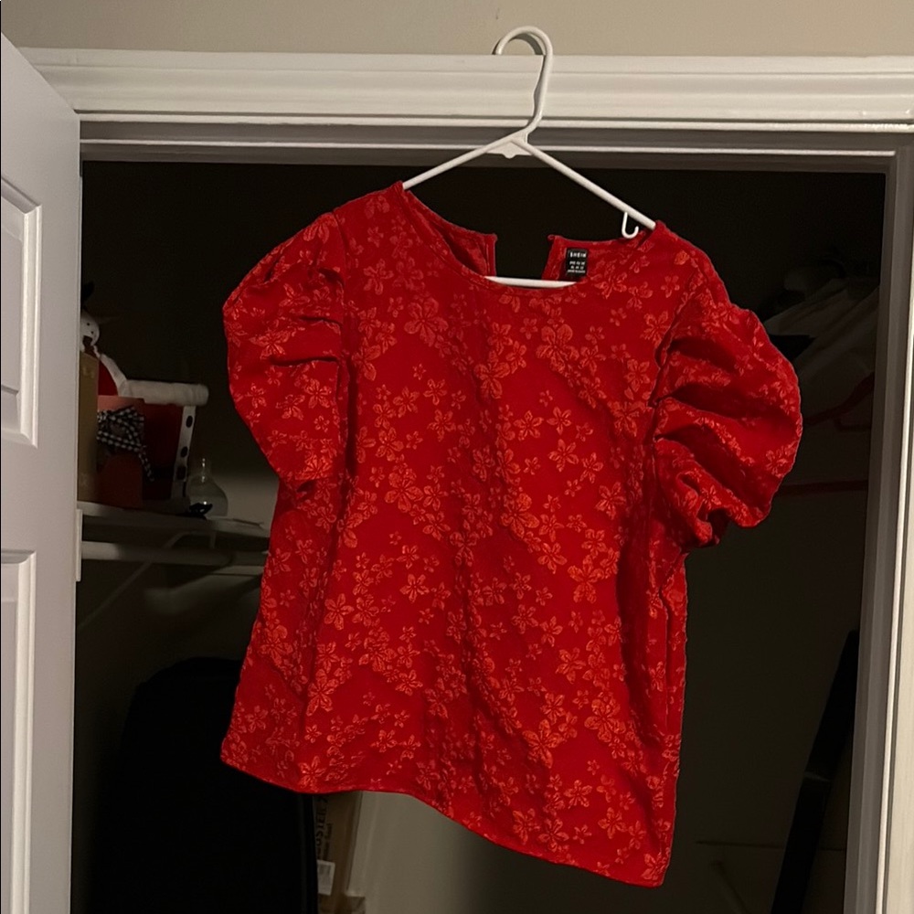 Red Floral Kids Top